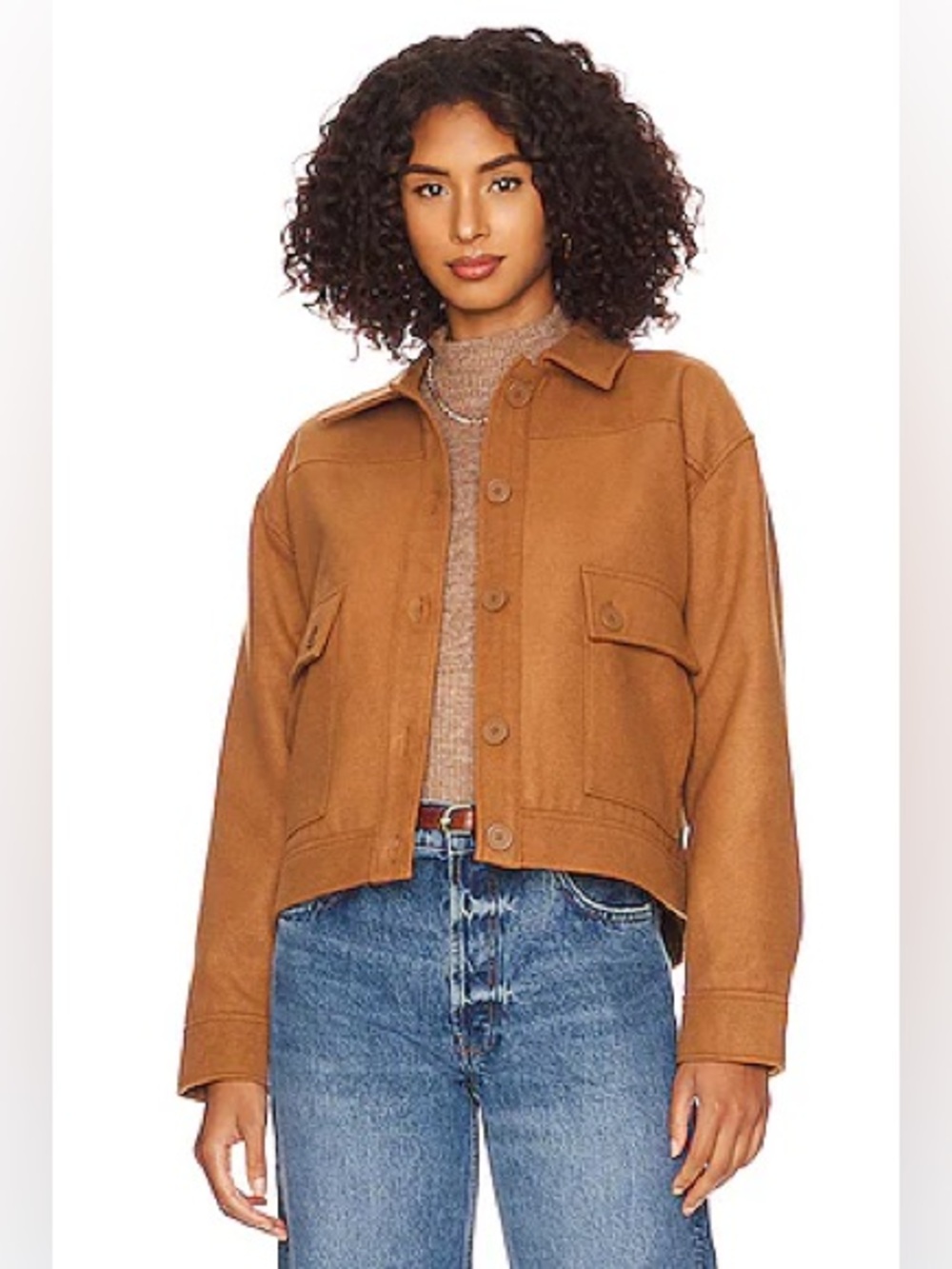 Monrow x Revolve Weekend Jacket Golden Brown Size Large